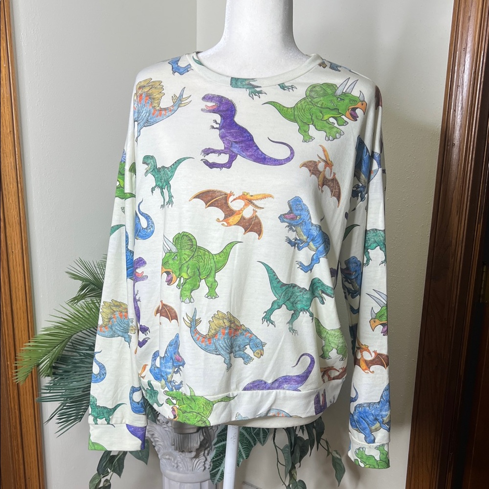 Dinosaur Print Long Sleeve Top